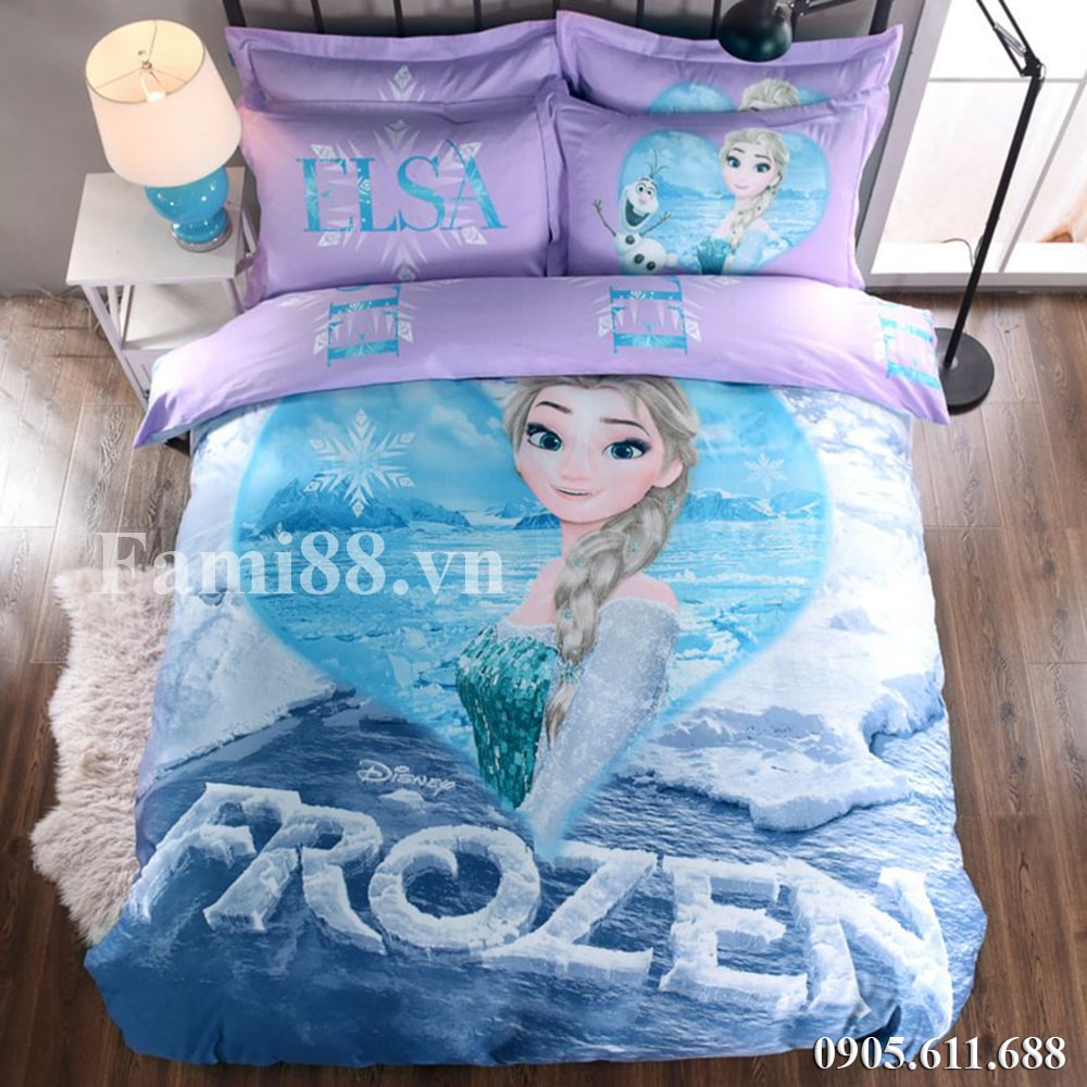 Chăn ga gối hình Elsa Anna Frozen
