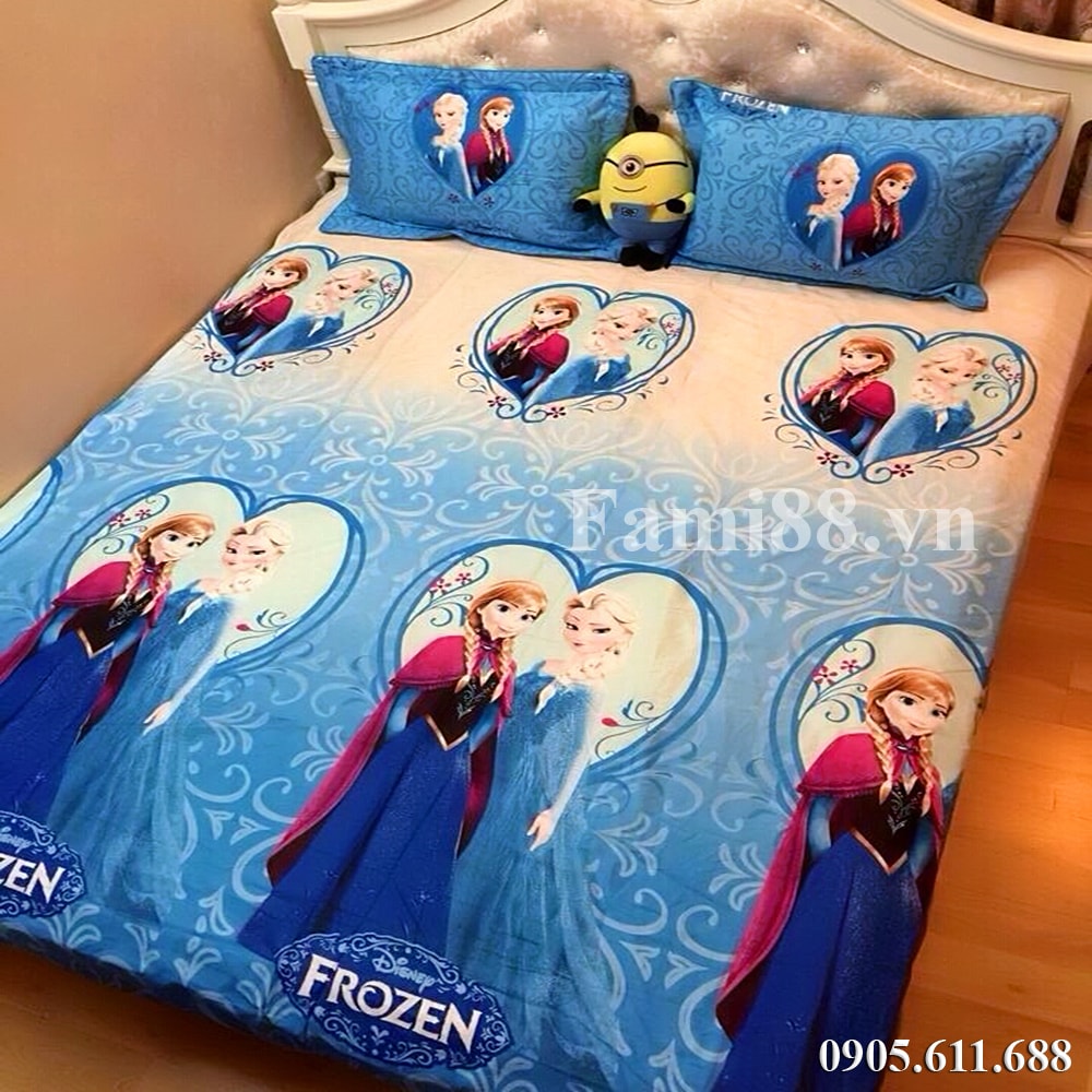 Mền drap hình Elsa Anna Frozen